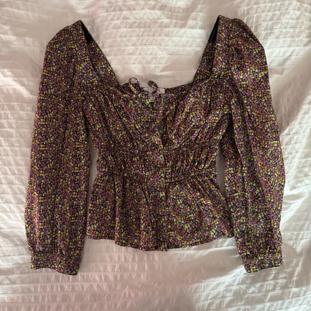 J crew x Liberty floral milkmaid blouse 0